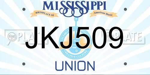 JKJ509 Mississippi License Plate