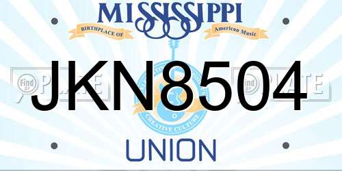 JKN8504 Mississippi License Plate