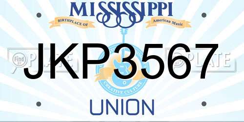 JKP3567 Mississippi License Plate