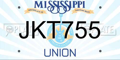 JKT755 Mississippi License Plate