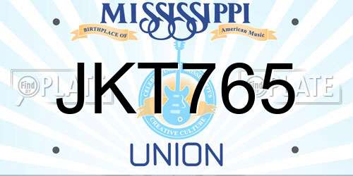 JKT765 Mississippi License Plate