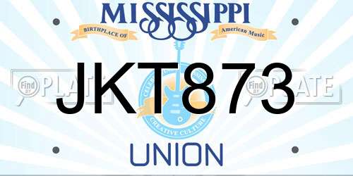 JKT873 Mississippi License Plate