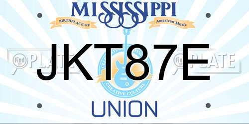 JKT87E Mississippi License Plate