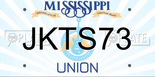 JKTS73 Mississippi License Plate