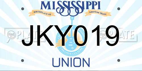 JKY019 Mississippi License Plate
