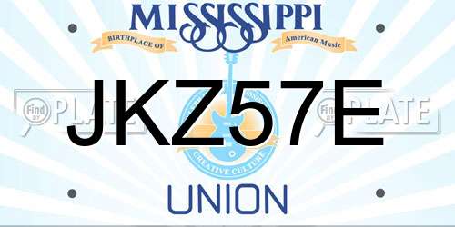 JKZ57E Mississippi License Plate