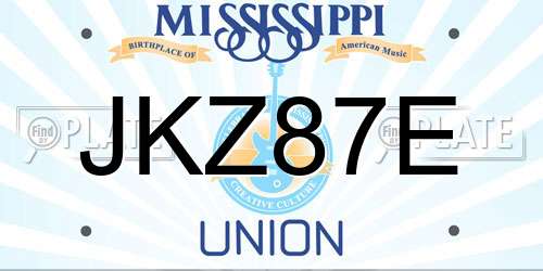 JKZ87E Mississippi License Plate