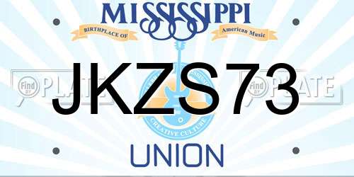 JKZS73 Mississippi License Plate
