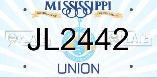 JL2442 Mississippi License Plate