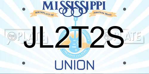 JL2T2S Mississippi License Plate
