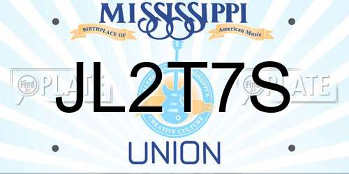 JL2T7S Mississippi License Plate