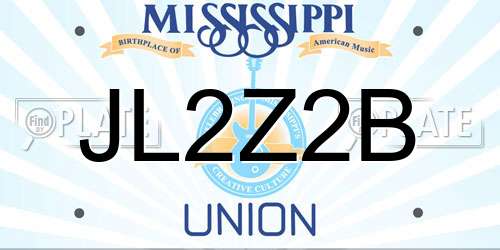 JL2Z2B Mississippi License Plate
