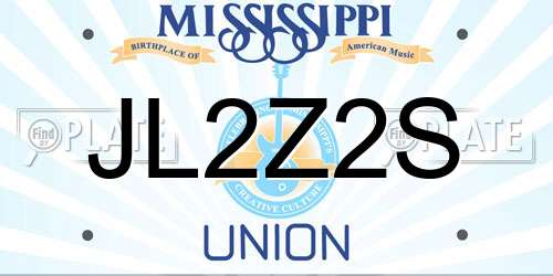 JL2Z2S Mississippi License Plate