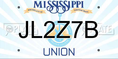 JL2Z7B Mississippi License Plate