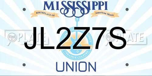 JL2Z7S Mississippi License Plate