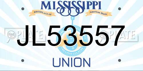 JL53557 Mississippi License Plate
