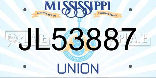 JL53887 Mississippi License Plate