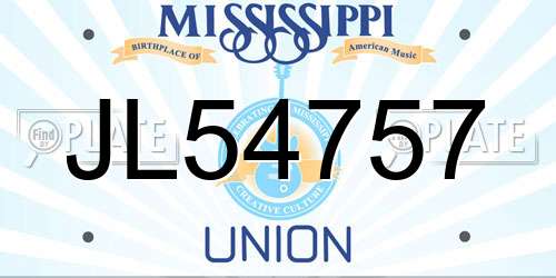 JL54757 Mississippi License Plate