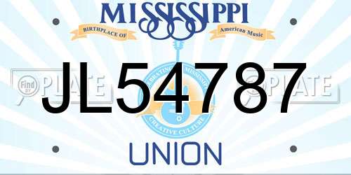 JL54787 Mississippi License Plate