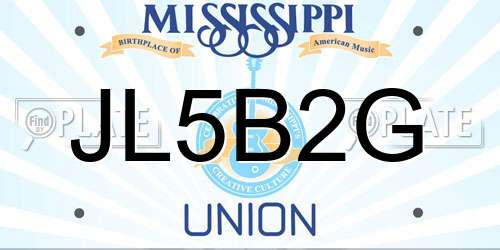 JL5B2G Mississippi License Plate