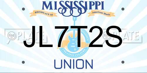 JL7T2S Mississippi License Plate