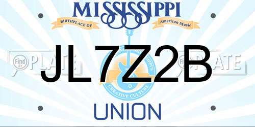 JL7Z2B Mississippi License Plate