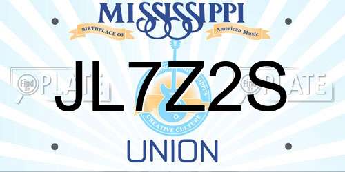 JL7Z2S Mississippi License Plate