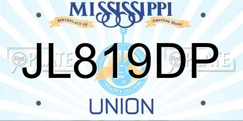 JL819DP Mississippi License Plate
