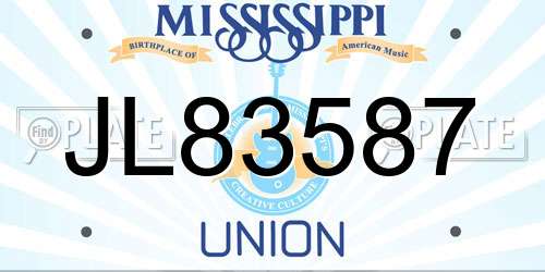 JL83587 Mississippi License Plate