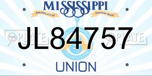 JL84757 Mississippi License Plate