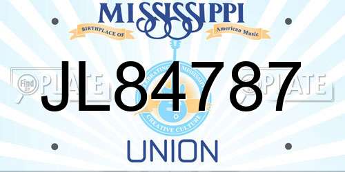 JL84787 Mississippi License Plate