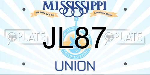 JL87 Mississippi License Plate