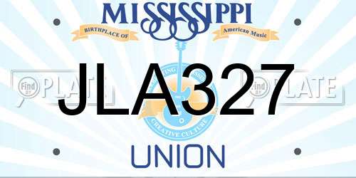 JLA327 Mississippi License Plate
