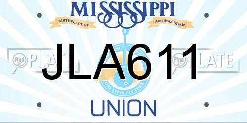 JLA611 Mississippi License Plate