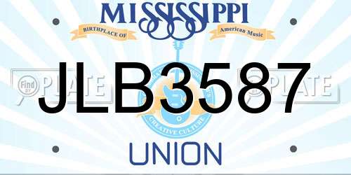 JLB3587 Mississippi License Plate