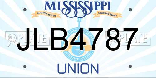 JLB4787 Mississippi License Plate