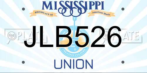 JLB526 Mississippi License Plate