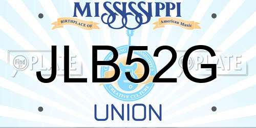 JLB52G Mississippi License Plate