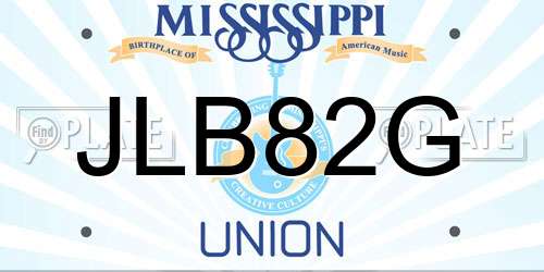 JLB82G Mississippi License Plate