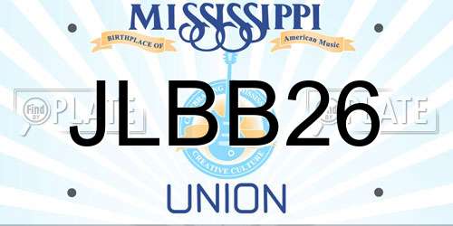 JLBB26 Mississippi License Plate