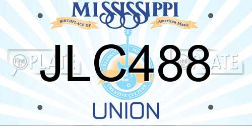 JLC488 Mississippi License Plate