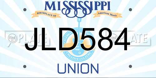 JLD584 Mississippi License Plate