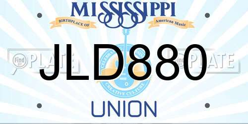 JLD880 Mississippi License Plate