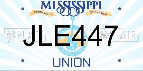 JLE447 Mississippi License Plate