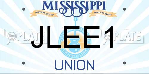JLEE1 Mississippi License Plate