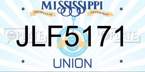 JLF5171 Mississippi License Plate