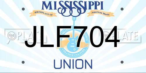 JLF704 Mississippi License Plate