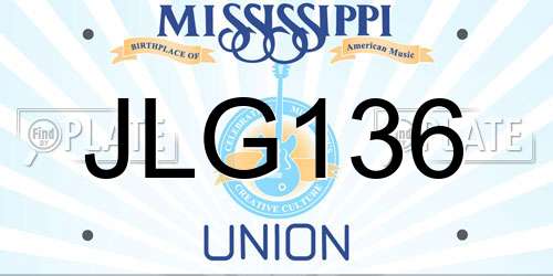 JLG136 Mississippi License Plate