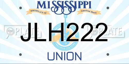 JLH222 Mississippi License Plate