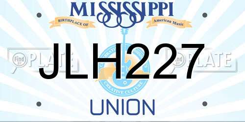 JLH227 Mississippi License Plate